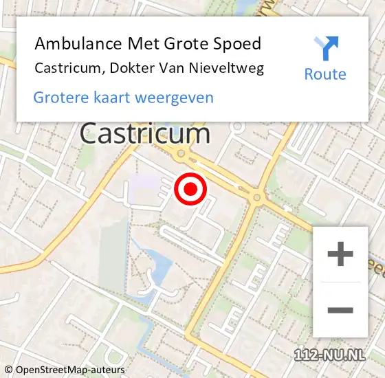 Locatie op kaart van de 112 melding: Ambulance Met Grote Spoed Naar Castricum, Dokter Van Nieveltweg op 2 april 2019 13:34