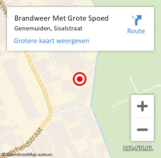 Locatie op kaart van de 112 melding: Brandweer Met Grote Spoed Naar Genemuiden, Sisalstraat op 2 april 2019 19:33