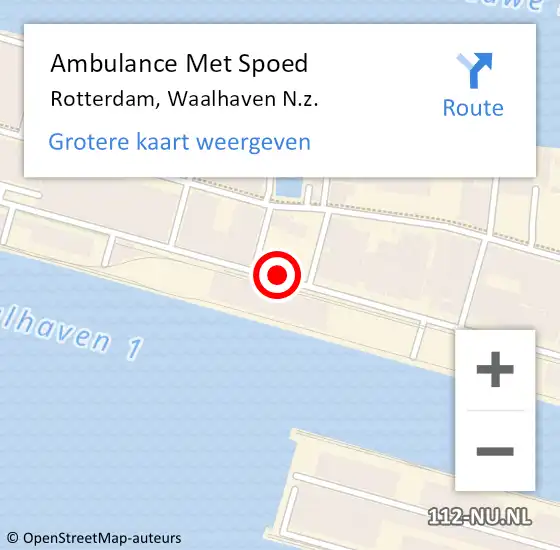 Locatie op kaart van de 112 melding: Ambulance Met Spoed Naar Rotterdam, Waalhaven N.z. op 3 april 2019 08:39
