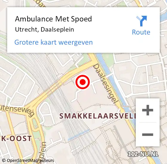 Locatie op kaart van de 112 melding: Ambulance Met Spoed Naar Utrecht, Daalseplein op 28 maart 2014 10:05