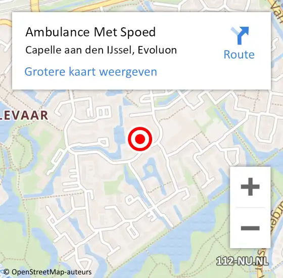 Locatie op kaart van de 112 melding: Ambulance Met Spoed Naar Capelle aan den IJssel, Evoluon op 3 april 2019 18:37