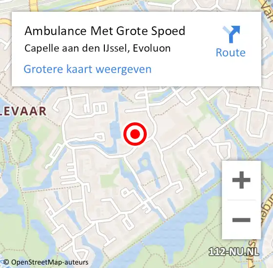 Locatie op kaart van de 112 melding: Ambulance Met Grote Spoed Naar Capelle aan den IJssel, Evoluon op 3 april 2019 18:52