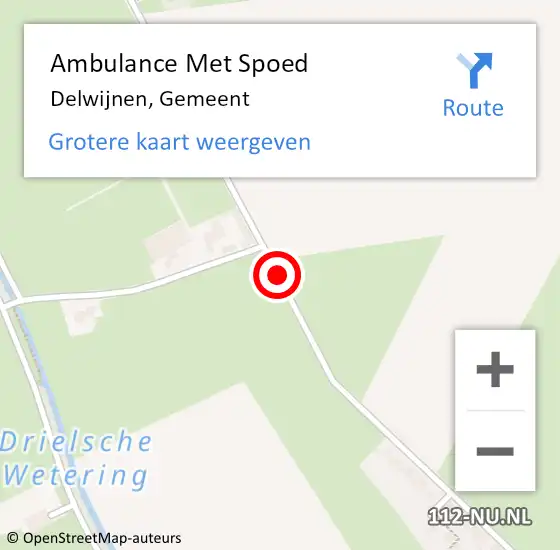 Locatie op kaart van de 112 melding: Ambulance Met Spoed Naar Delwijnen, Gemeent op 3 april 2019 21:29