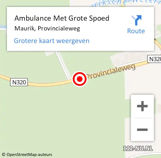 Locatie op kaart van de 112 melding: Ambulance Met Grote Spoed Naar Maurik, Provincialeweg op 4 april 2019 07:08