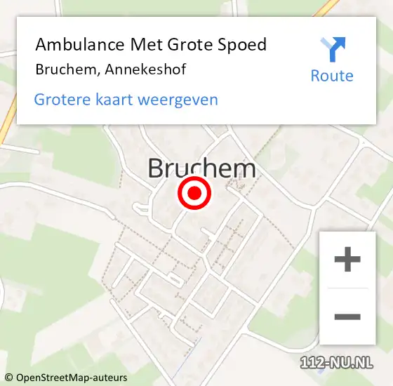 Locatie op kaart van de 112 melding: Ambulance Met Grote Spoed Naar Bruchem, Annekeshof op 4 april 2019 08:36