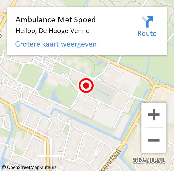 Locatie op kaart van de 112 melding: Ambulance Met Spoed Naar Heiloo, De Hooge Venne op 4 april 2019 13:21