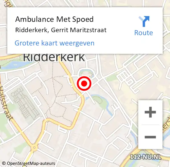 Locatie op kaart van de 112 melding: Ambulance Met Spoed Naar Ridderkerk, A16 Re hectometerpaal: 25,5 op 4 april 2019 19:13