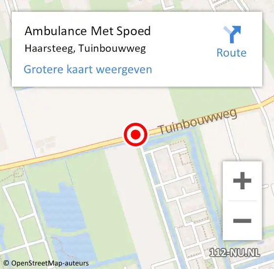 Locatie op kaart van de 112 melding: Ambulance Met Spoed Naar Haarsteeg, Tuinbouwweg op 5 april 2019 12:24