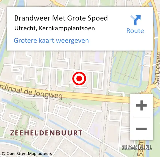 Locatie op kaart van de 112 melding: Brandweer Met Grote Spoed Naar Utrecht, Kernkampplantsoen op 5 april 2019 14:05