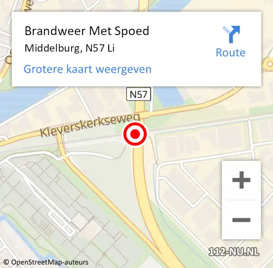 Locatie op kaart van de 112 melding: Brandweer Met Spoed Naar Middelburg, N57 Li op 5 april 2019 15:21