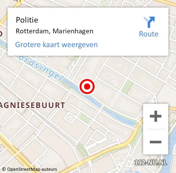Locatie op kaart van de 112 melding: Politie Rotterdam, A13 Re op 5 april 2019 20:03