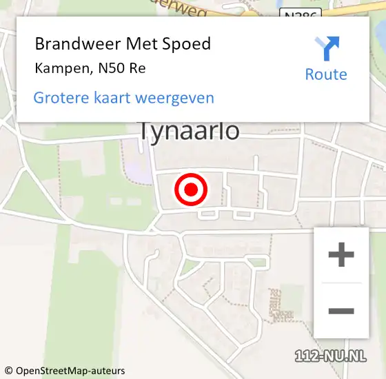Locatie op kaart van de 112 melding: Brandweer Met Spoed Naar Kampen, N50 Re op 6 april 2019 02:52
