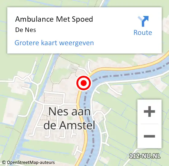 Locatie op kaart van de 112 melding: Ambulance Met Spoed Naar De Nes op 6 april 2019 20:52