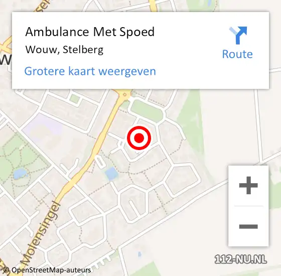 Locatie op kaart van de 112 melding: Ambulance Met Spoed Naar Wouw, Stelberg op 7 april 2019 10:25