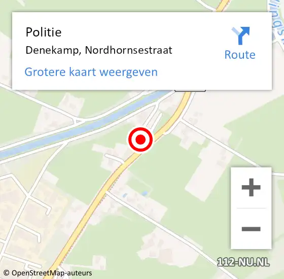 Locatie op kaart van de 112 melding: Politie Denekamp, Nordhornsestraat op 7 april 2019 11:46