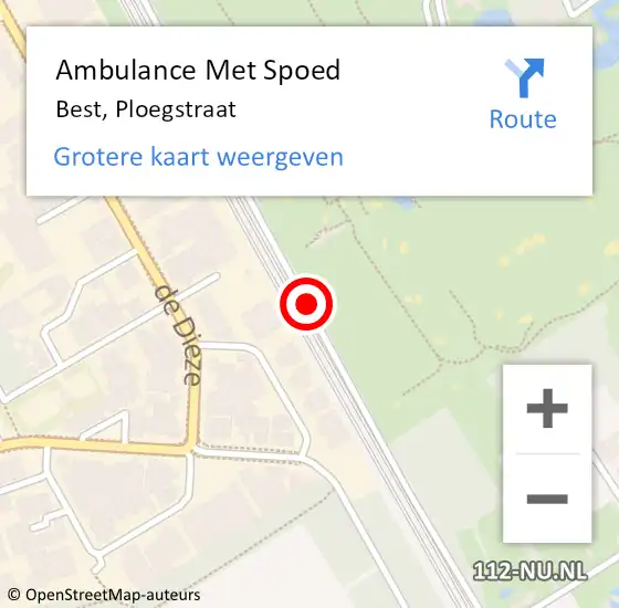 Locatie op kaart van de 112 melding: Ambulance Met Spoed Naar Best, Ploegstraat op 7 april 2019 17:01