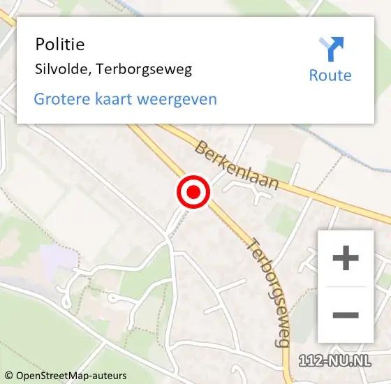 Locatie op kaart van de 112 melding: Politie Silvolde, Terborgseweg op 7 april 2019 17:01