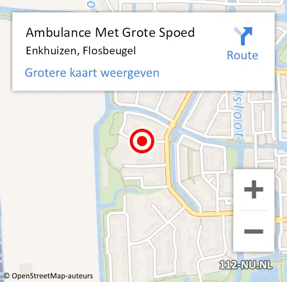 Locatie op kaart van de 112 melding: Ambulance Met Grote Spoed Naar Enkhuizen, Flosbeugel op 7 april 2019 20:19