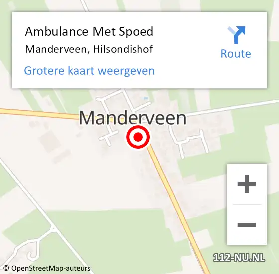Locatie op kaart van de 112 melding: Ambulance Met Spoed Naar Manderveen, Hilsondishof op 7 april 2019 21:08
