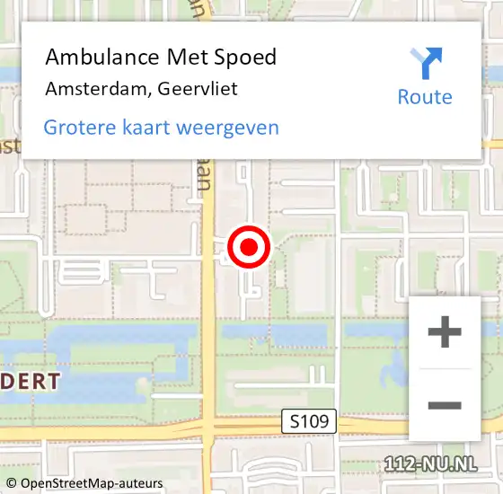 Locatie op kaart van de 112 melding: Ambulance Met Spoed Naar Amsterdam, Geervliet op 7 april 2019 21:18