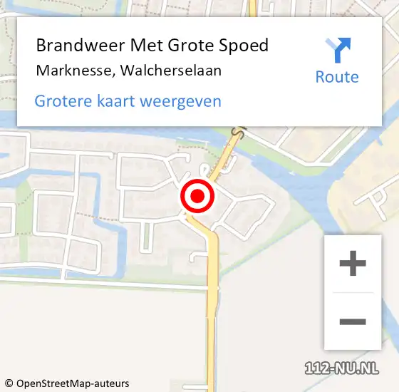 Locatie op kaart van de 112 melding: Brandweer Met Grote Spoed Naar Marknesse, Walcherselaan op 8 april 2019 02:04