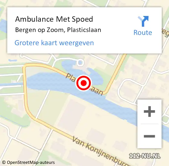 Locatie op kaart van de 112 melding: Ambulance Met Spoed Naar Bergen op Zoom, Plasticslaan op 8 april 2019 03:17