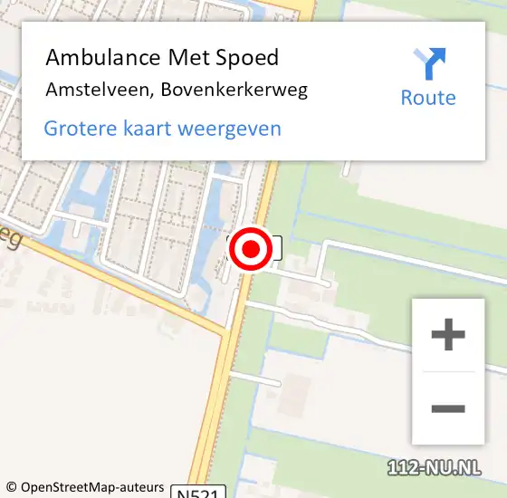 Locatie op kaart van de 112 melding: Ambulance Met Spoed Naar Amstelveen, Bovenkerkerweg op 8 april 2019 16:44