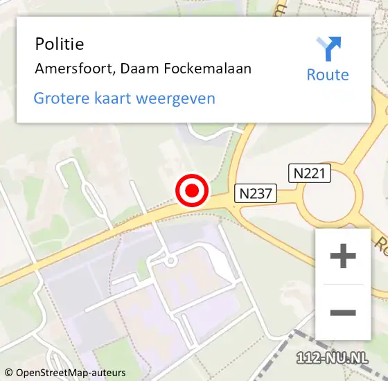 Locatie op kaart van de 112 melding: Politie Amersfoort, Daam Fockemalaan op 8 april 2019 17:15