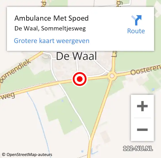 Locatie op kaart van de 112 melding: Ambulance Met Spoed Naar De Waal, Sommeltjesweg op 8 april 2019 22:11
