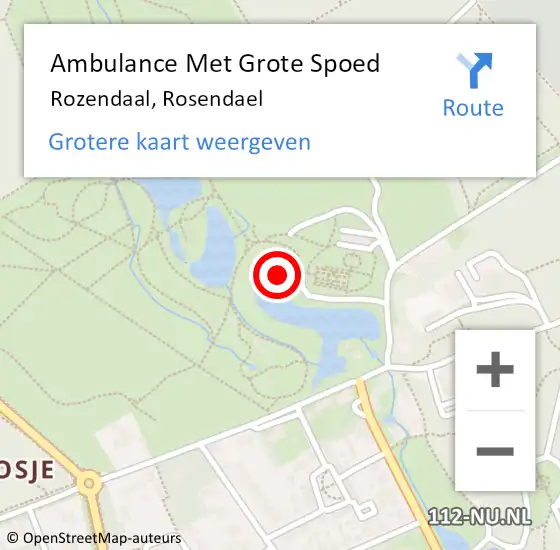 Locatie op kaart van de 112 melding: Ambulance Met Grote Spoed Naar Rozendaal, Rosendael op 9 april 2019 14:21