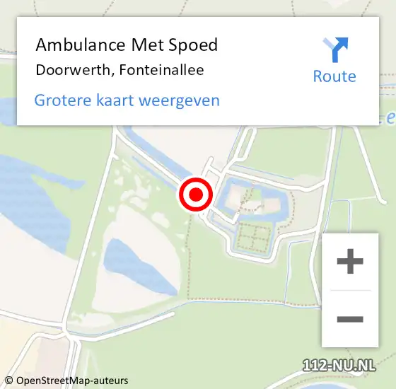 Locatie op kaart van de 112 melding: Ambulance Met Spoed Naar Doorwerth, Fonteinallee op 9 april 2019 20:36