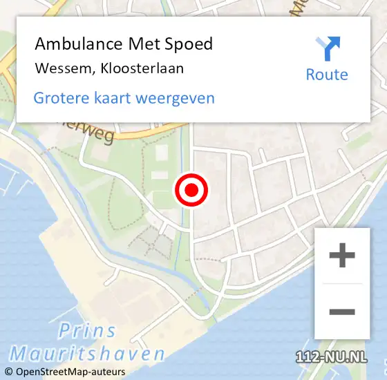 Locatie op kaart van de 112 melding: Ambulance Met Spoed Naar Wessem, Kloosterlaan op 10 april 2019 03:49