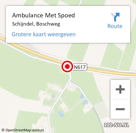 Locatie op kaart van de 112 melding: Ambulance Met Spoed Naar Schijndel, Boschweg op 10 april 2019 09:03