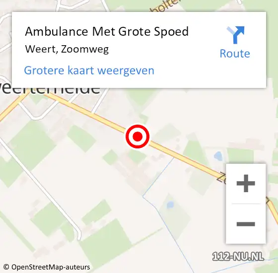 Locatie op kaart van de 112 melding: Ambulance Met Grote Spoed Naar Weert, Zoomweg op 10 april 2019 09:34