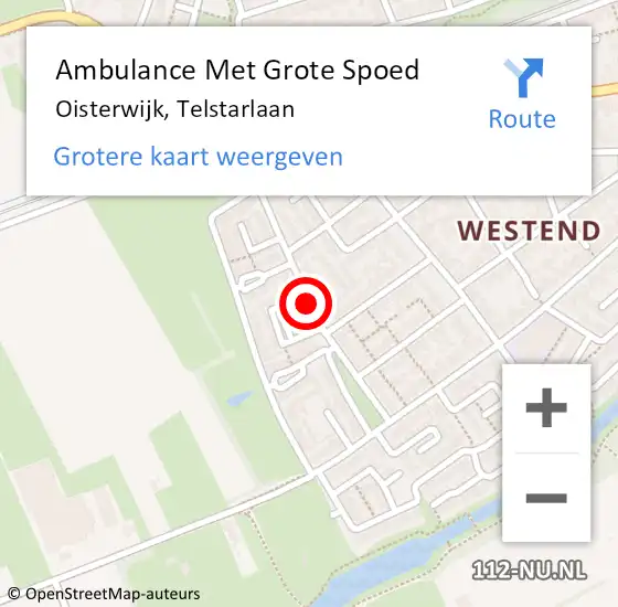 Locatie op kaart van de 112 melding: Ambulance Met Grote Spoed Naar Oisterwijk, Telstarlaan op 10 april 2019 12:44