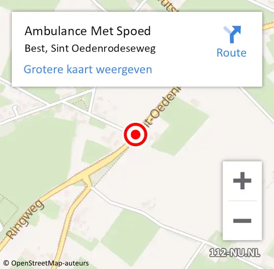 Locatie op kaart van de 112 melding: Ambulance Met Spoed Naar Best, Sint Oedenrodeseweg op 10 april 2019 17:34