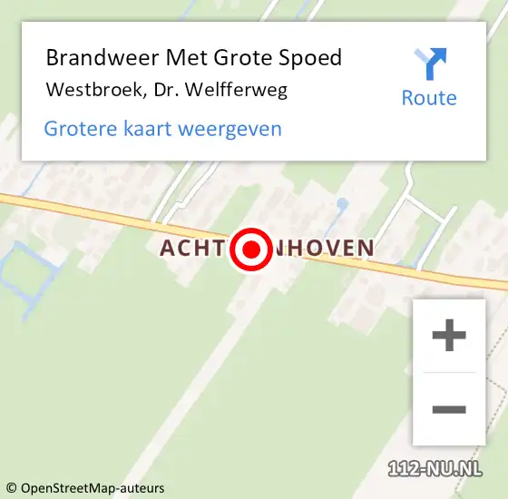 Locatie op kaart van de 112 melding: Brandweer Met Grote Spoed Naar Westbroek, Dr. Welfferweg op 11 april 2019 08:29