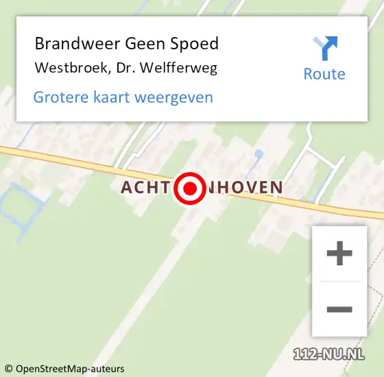 Locatie op kaart van de 112 melding: Brandweer Geen Spoed Naar Westbroek, Dr. Welfferweg op 11 april 2019 08:30