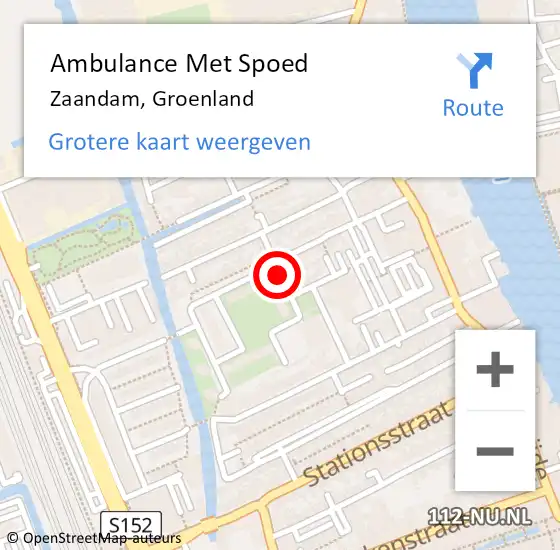 Locatie op kaart van de 112 melding: Ambulance Met Spoed Naar Zaandam, Groenland op 11 april 2019 10:53