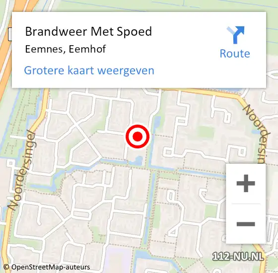 Locatie op kaart van de 112 melding: Brandweer Met Spoed Naar Eemnes, Eemhof op 11 april 2019 12:05