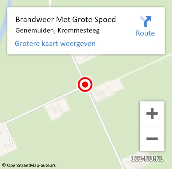 Locatie op kaart van de 112 melding: Brandweer Met Grote Spoed Naar Genemuiden, Krommesteeg op 11 april 2019 16:59
