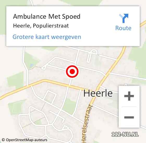 Locatie op kaart van de 112 melding: Ambulance Met Spoed Naar Heerle, Populierstraat op 11 april 2019 22:00