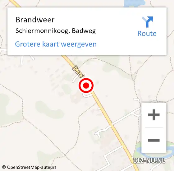 Locatie op kaart van de 112 melding: Brandweer Schiermonnikoog, Badweg op 12 april 2019 08:41
