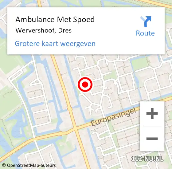 Locatie op kaart van de 112 melding: Ambulance Met Spoed Naar Wervershoof, Dres op 29 maart 2014 01:52