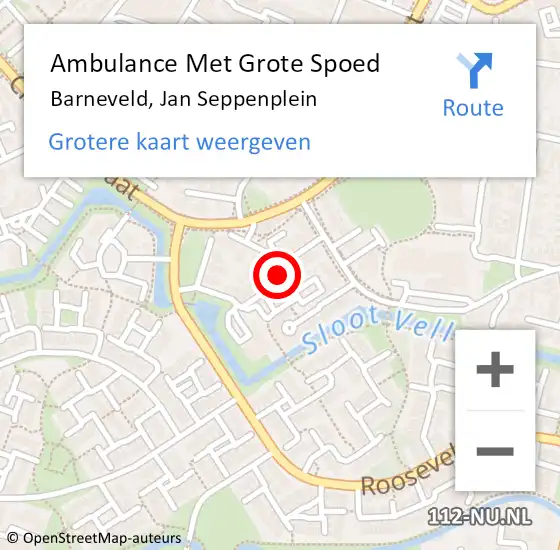 Locatie op kaart van de 112 melding: Ambulance Met Grote Spoed Naar Barneveld, Jan Seppenplein op 12 april 2019 10:23