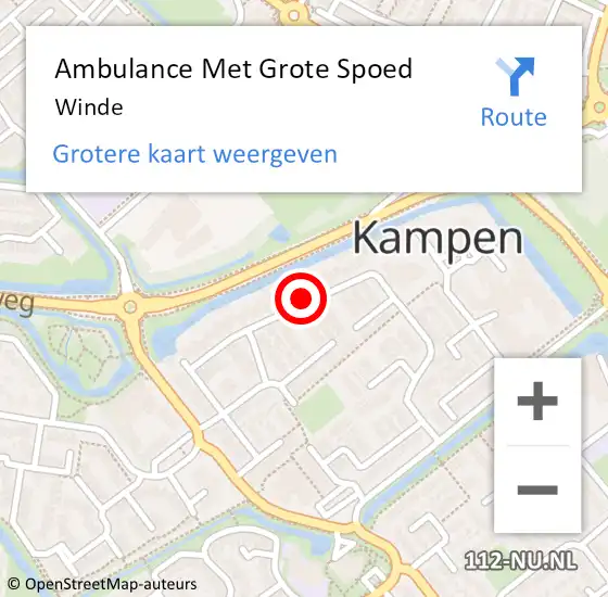 Locatie op kaart van de 112 melding: Ambulance Met Grote Spoed Naar Winde op 12 april 2019 10:47
