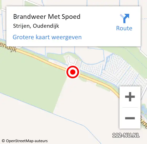 Locatie op kaart van de 112 melding: Brandweer Met Spoed Naar Strijen, Oudendijk op 12 april 2019 11:34
