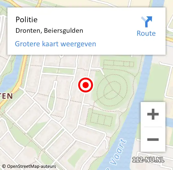 Locatie op kaart van de 112 melding: Politie Dronten, Beiersgulden op 12 april 2019 14:17
