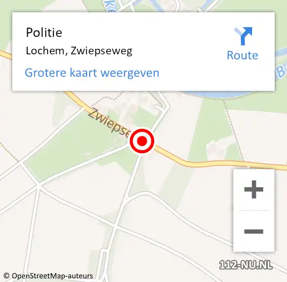 Locatie op kaart van de 112 melding: Politie Lochem, Zwiepseweg op 12 april 2019 14:31