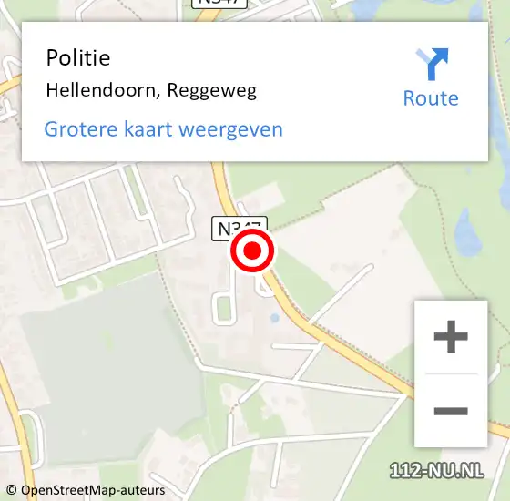 Locatie op kaart van de 112 melding: Politie Hellendoorn, Reggeweg op 12 april 2019 14:34